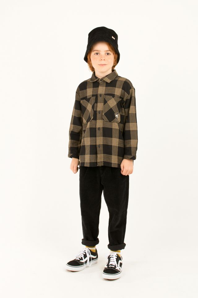 Boys & Girls Black Check Cotton Shirt