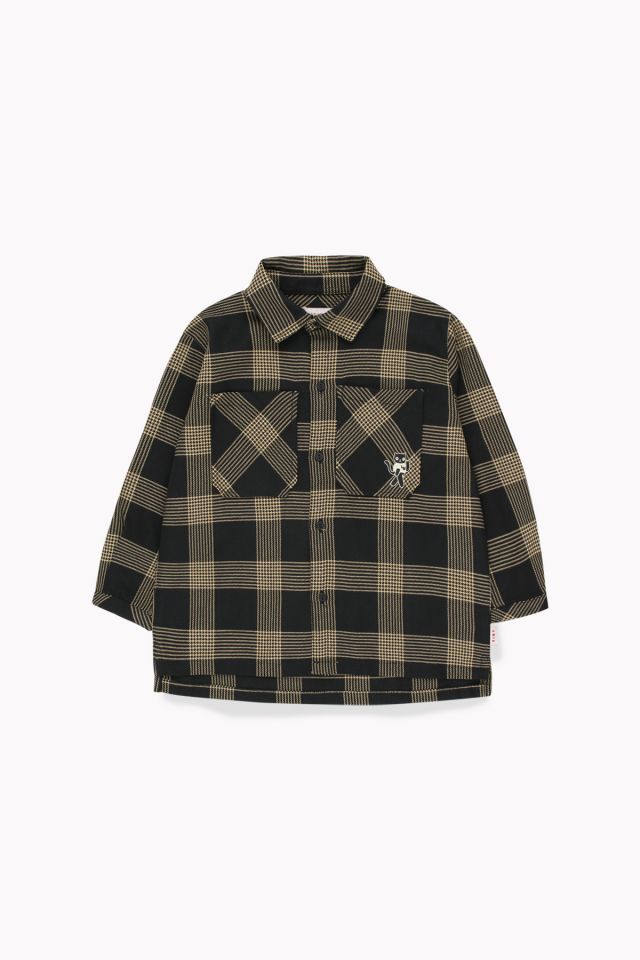 Boys & Girls Black Check Cotton Shirt