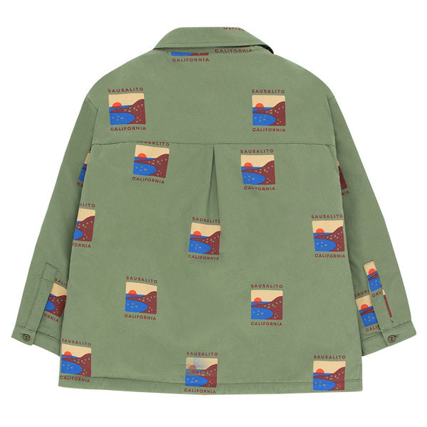 Boys & Girls Green Printing Cotton Shirt