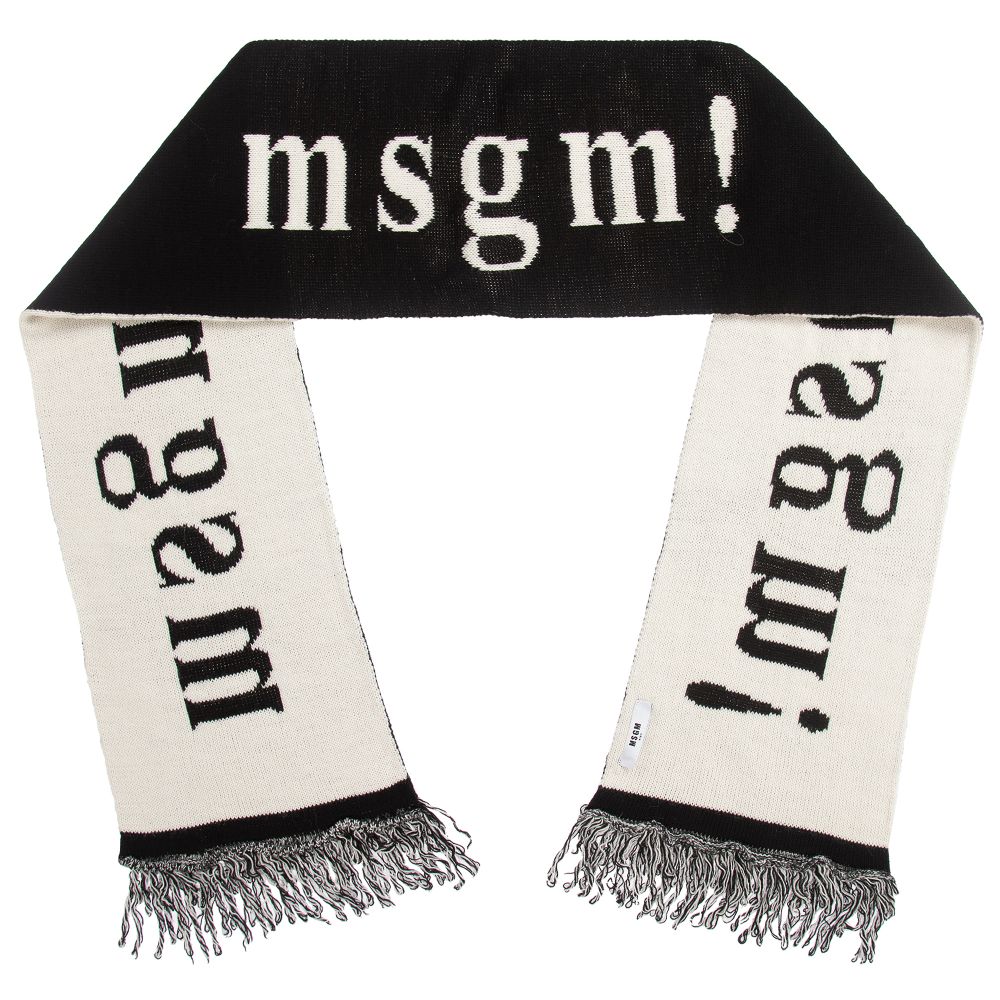 Boys & Girls Black Knitted Scarf