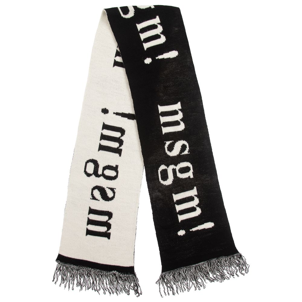 Boys & Girls Black Knitted Scarf