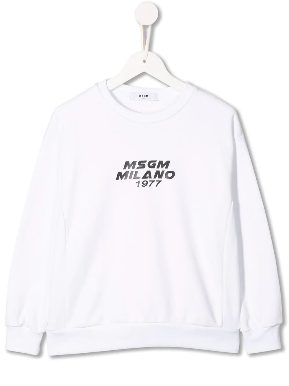 Boys & Girls White Logo Cotton Sweatshirt