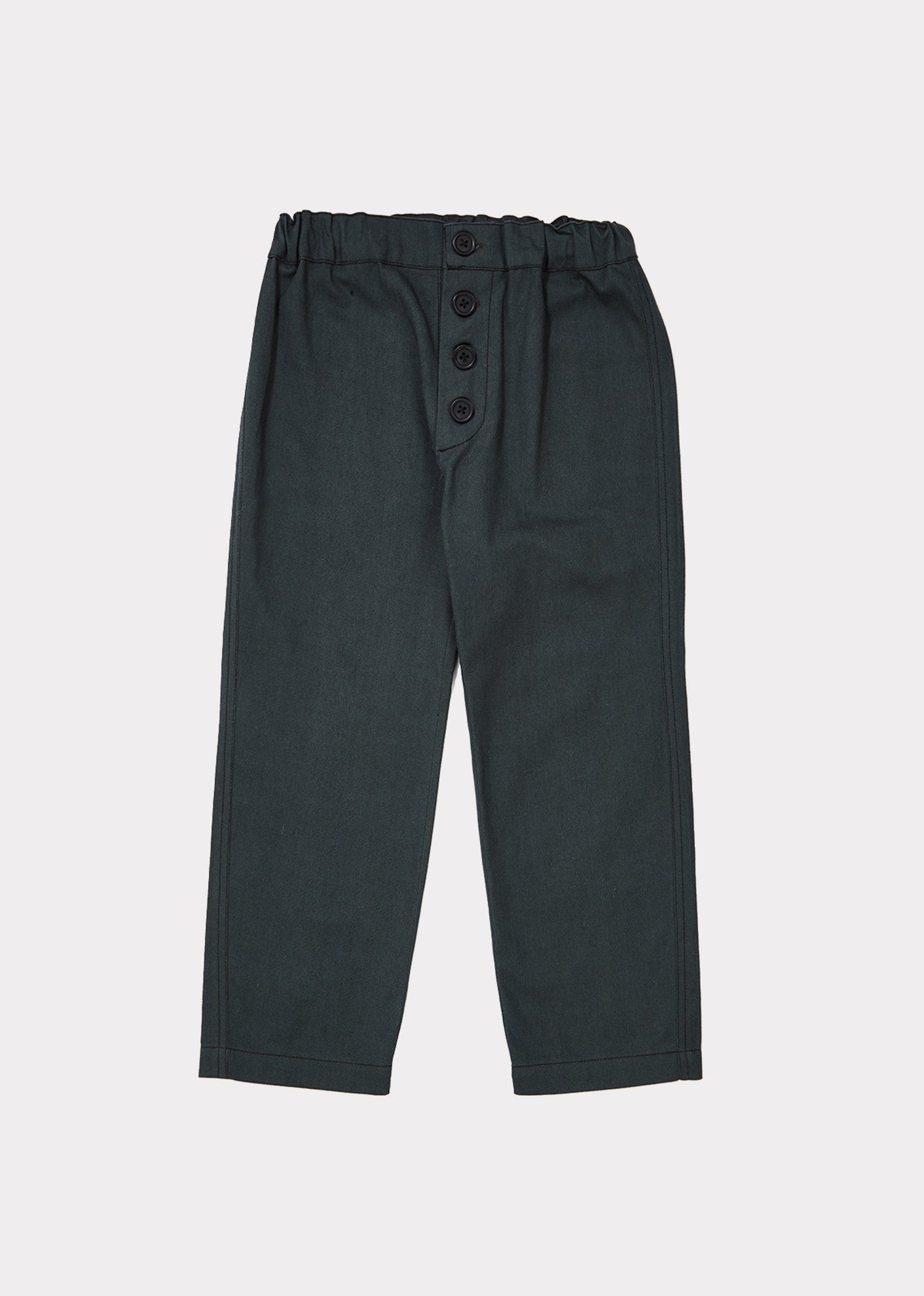 Boys & Girls Dark Green Cotton Trousers