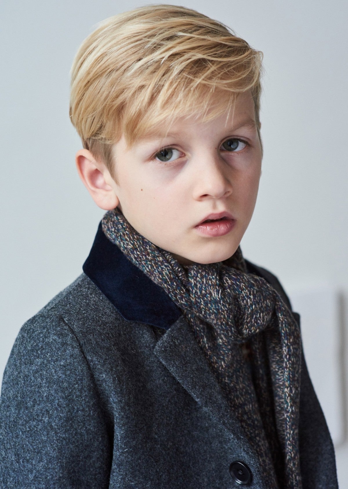 Boys Dark Grey Wool Coat