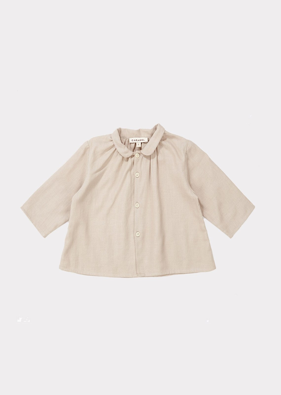 Baby Girls Beige Cotton Shirt