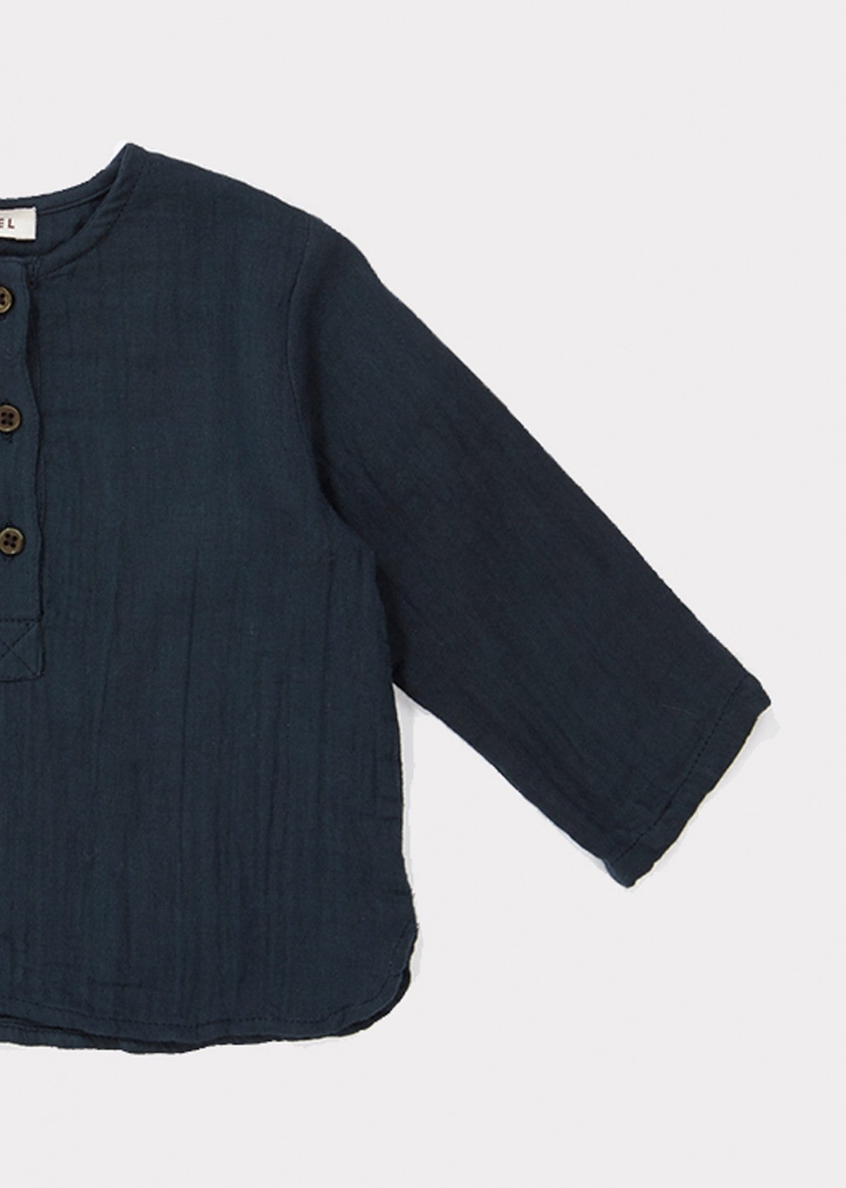 Baby Boys Dark Blue Cotton Shirt