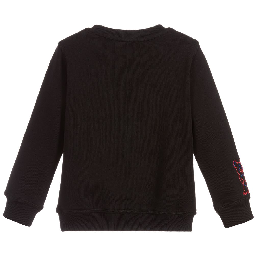 Boys Black Logo Cotton Sweatshirt