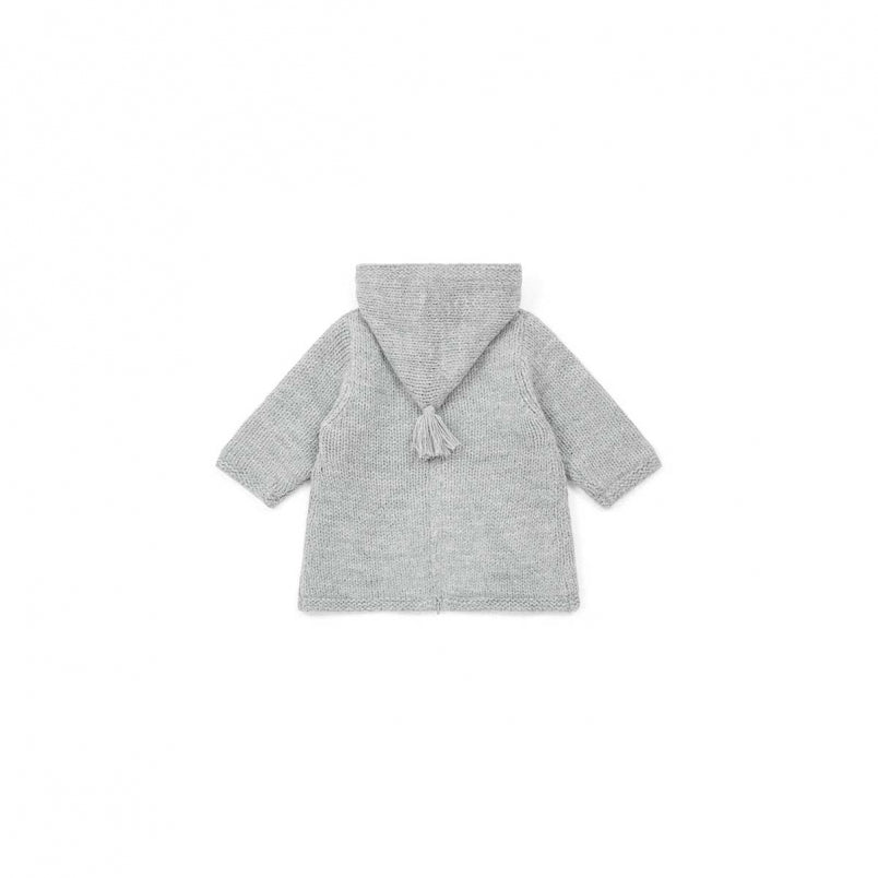 Baby Girls Grey Hooded Wool Sweater