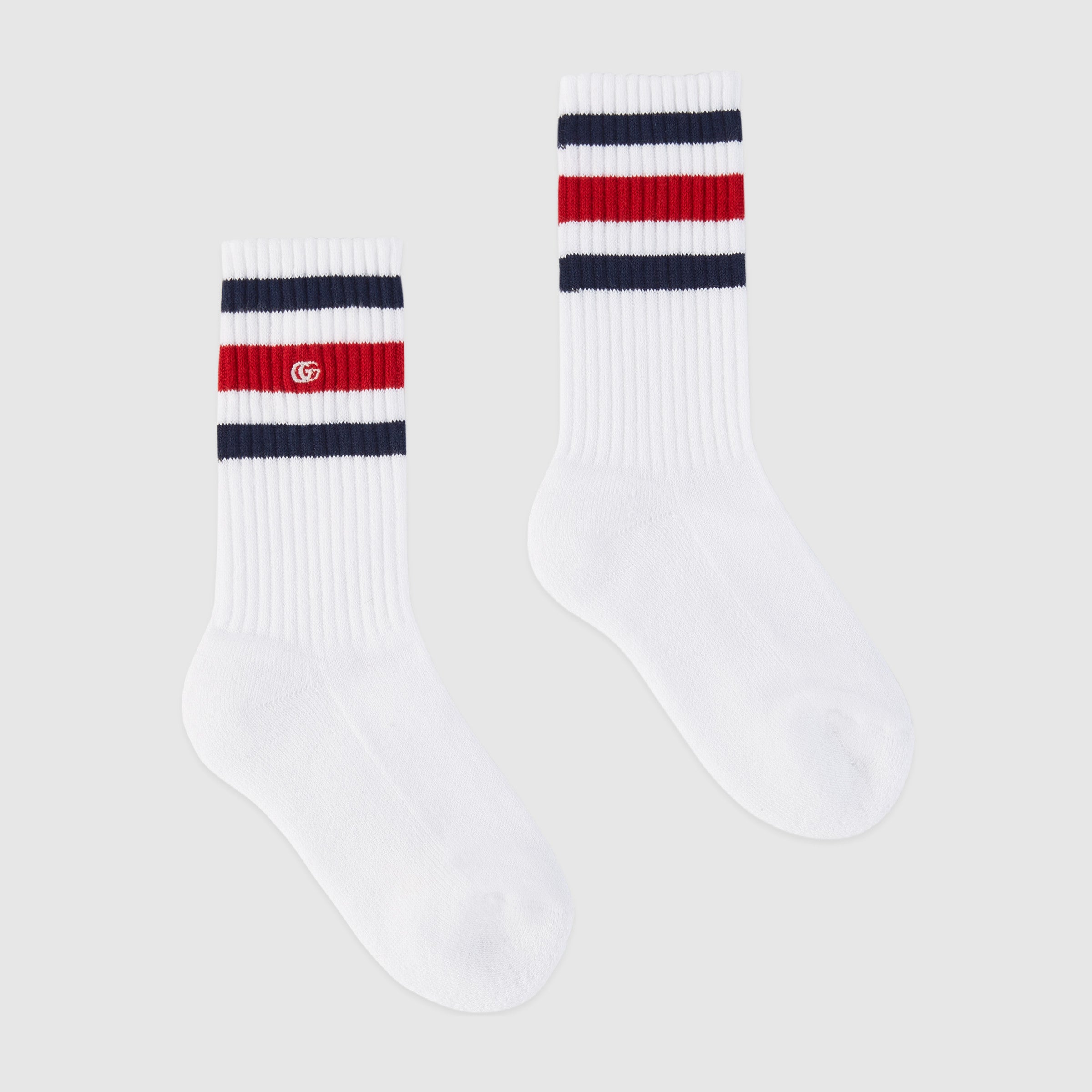 Boys White & Blue Logo Cotton Socks