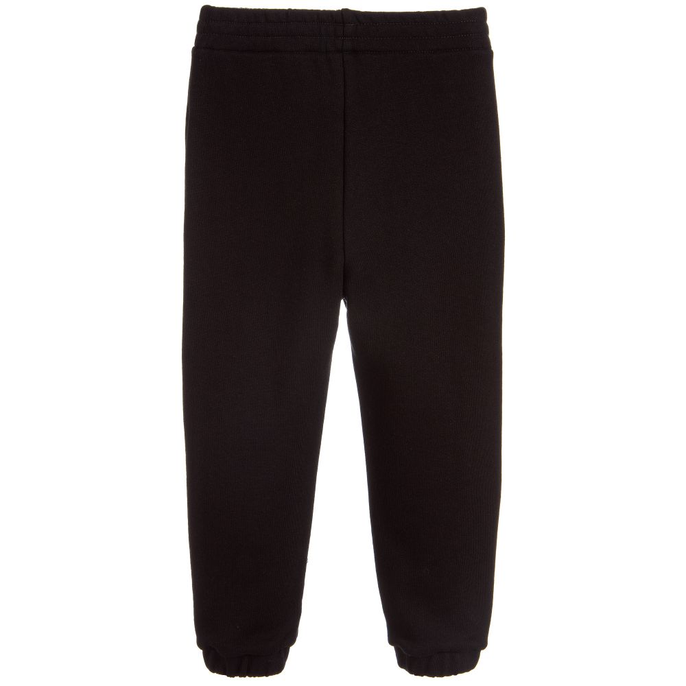 Boys & Girls Black Logo Cotton Trousers