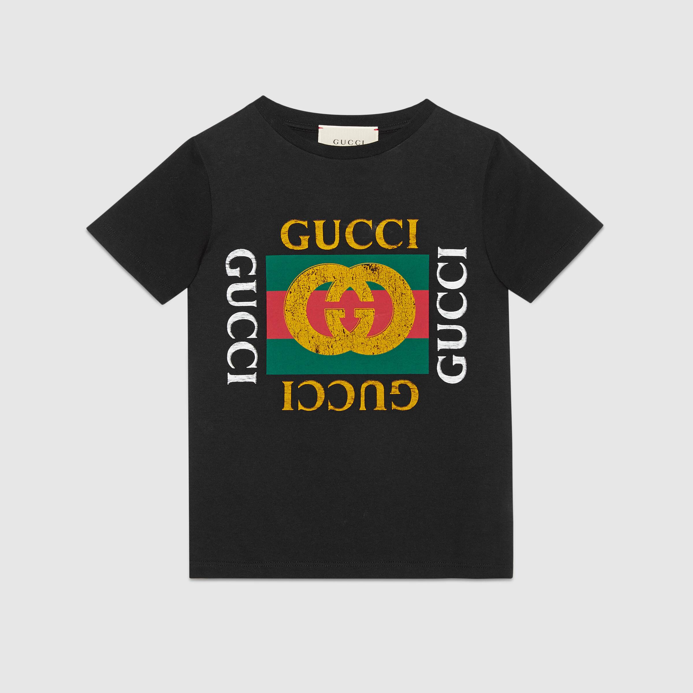 Boys Black Logo Cotton T-shirt