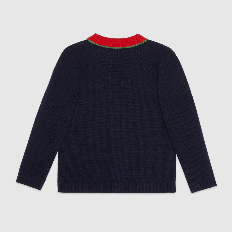 Boys Navy Blue Wool Cardigan