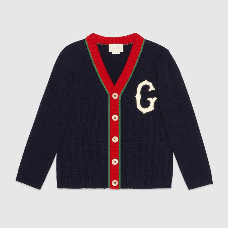 Boys Navy Blue Wool Cardigan