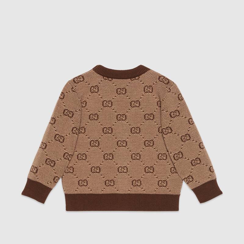 Baby Boys Brown GG Wool Cardigan