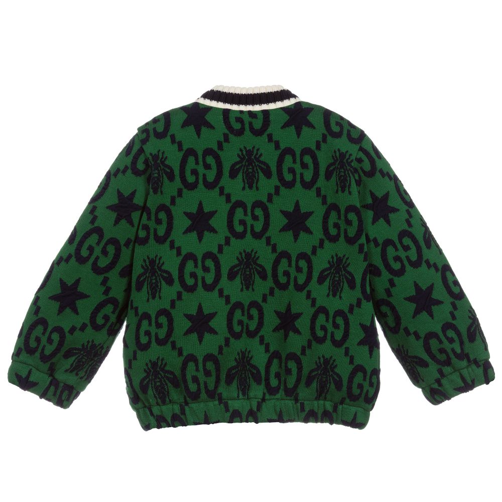 Baby Boys Green GG Cotton Sweatshirt