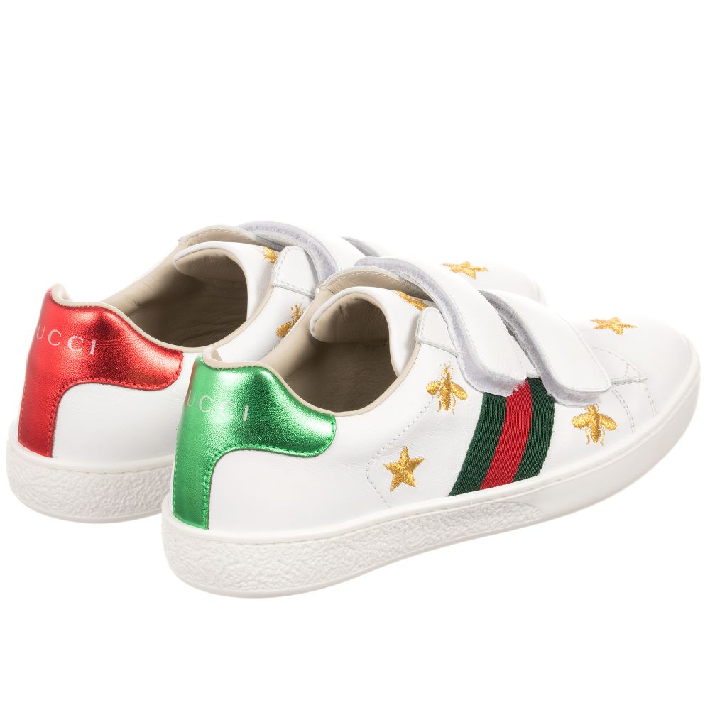 Baby Boys & Girls White Leather Velcro Shoes