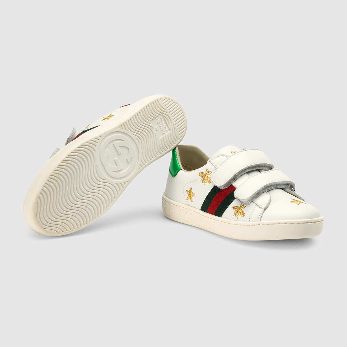 Boys & Girls White Leather Velcro Shoes