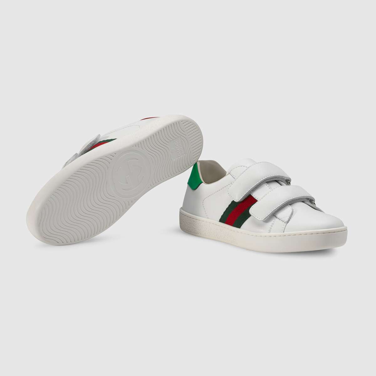 Boys & Girls White Leather Velcro Shoes