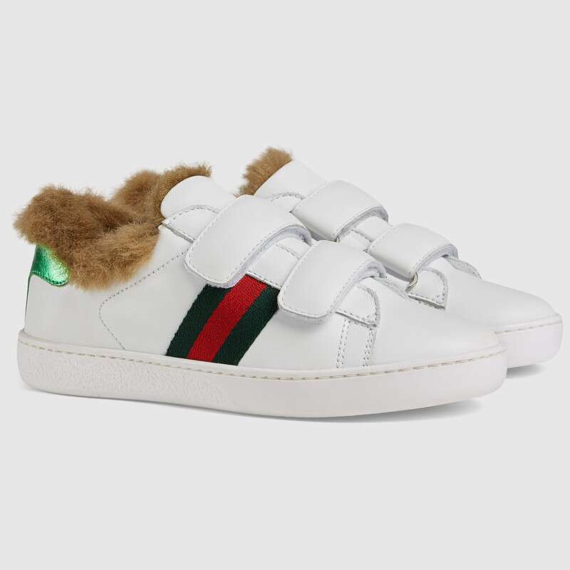 Boys & Girls White Leather Velcro Shoes