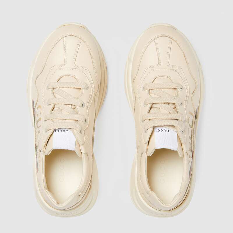 Boys & Girls White Logo Leather Shoes