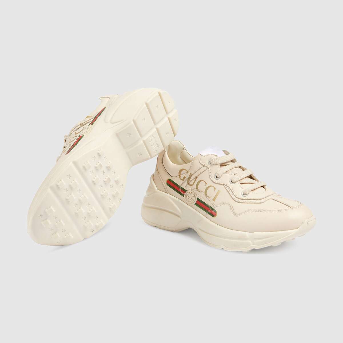 Boys & Girls White Logo Leather Shoes