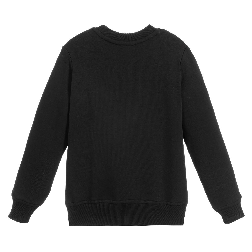 Boys Black Logo Cotton Sweatshirt