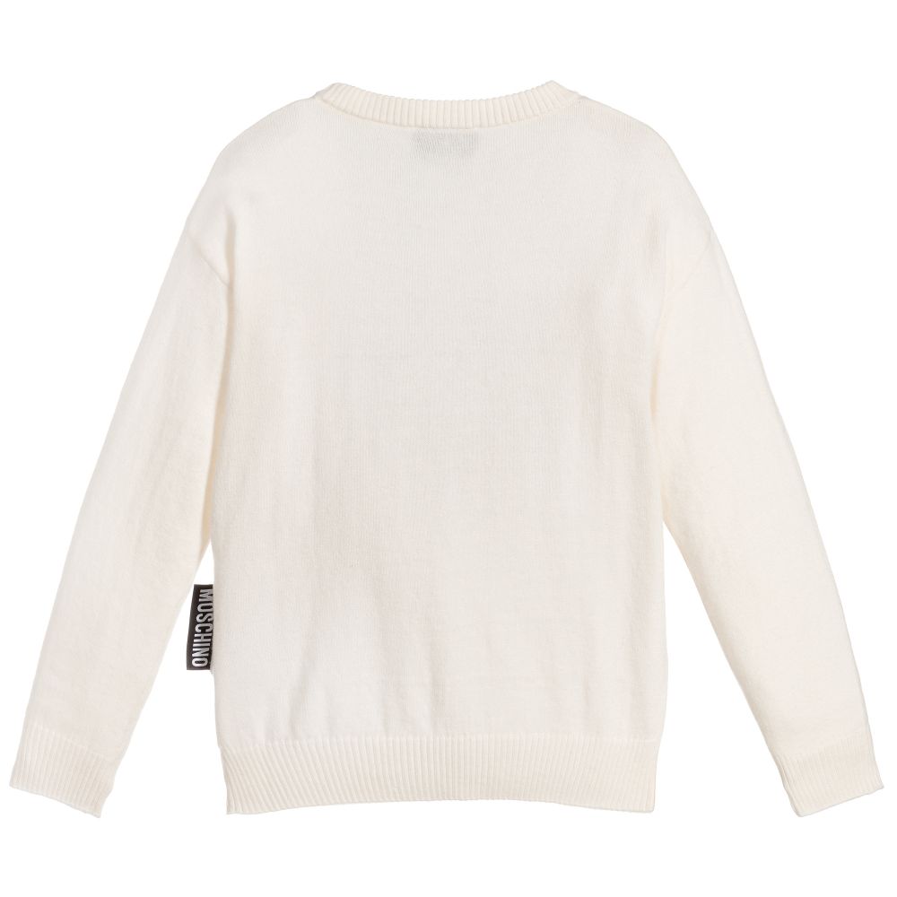 Boys & Girls Ivory Logo Cotton Sweater