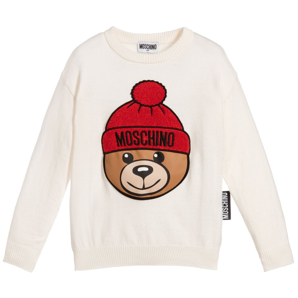 Boys & Girls Ivory Logo Cotton Sweater