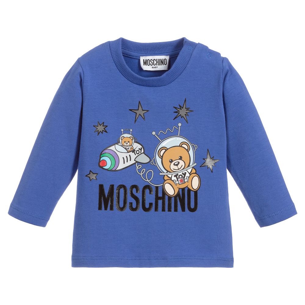 Baby Boys Blue Logo Cotton Top