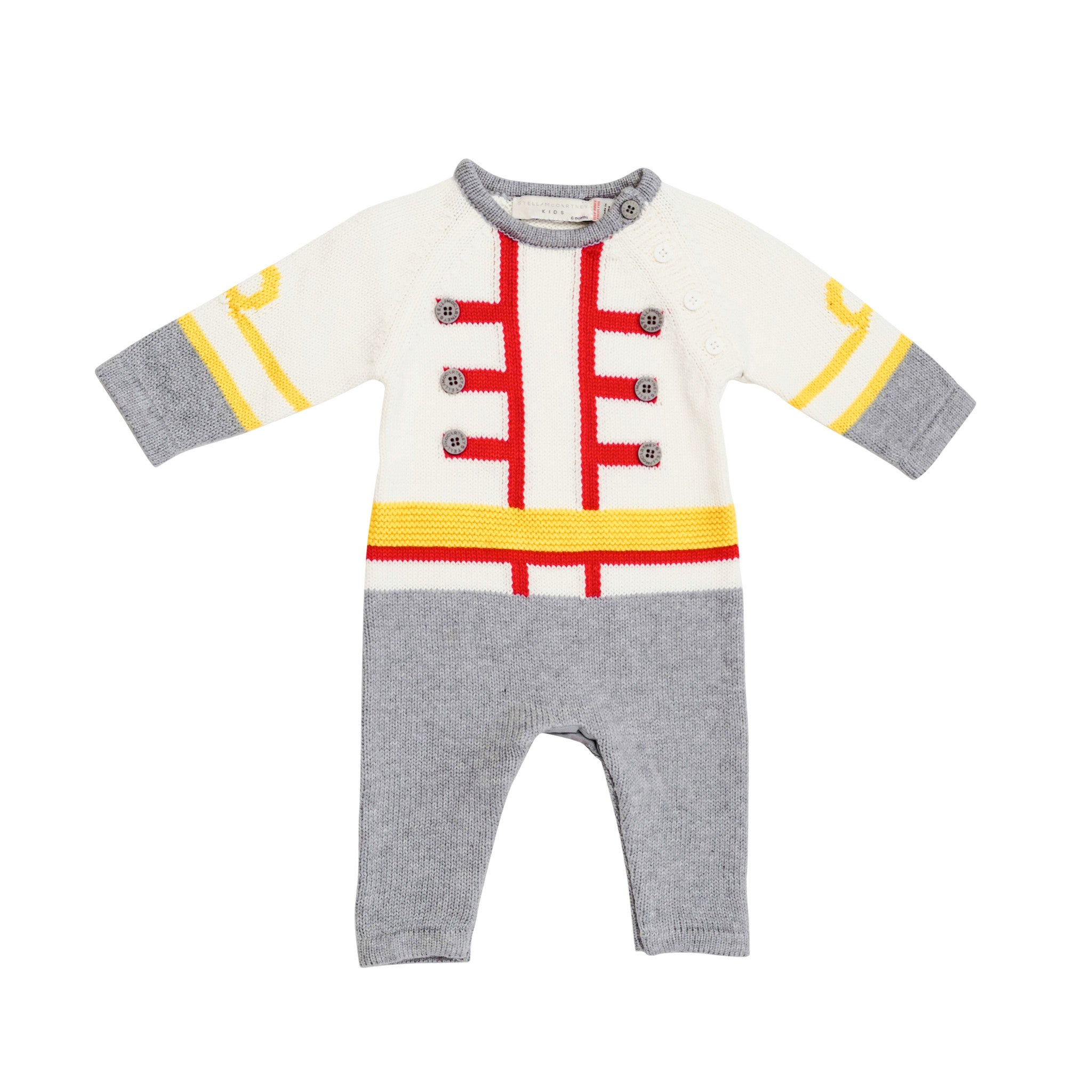 Baby Boys White & Grey Circus Style 'Jagger' Babygrow - CÉMAROSE | Children's Fashion Store