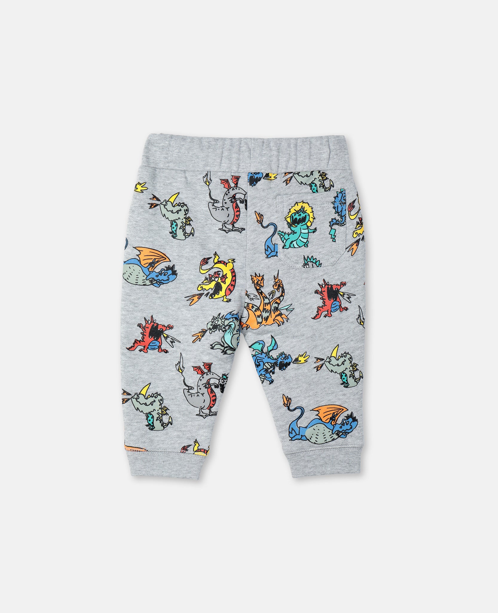 Baby Boys & Girls Grey Dragon Cotton Trousers