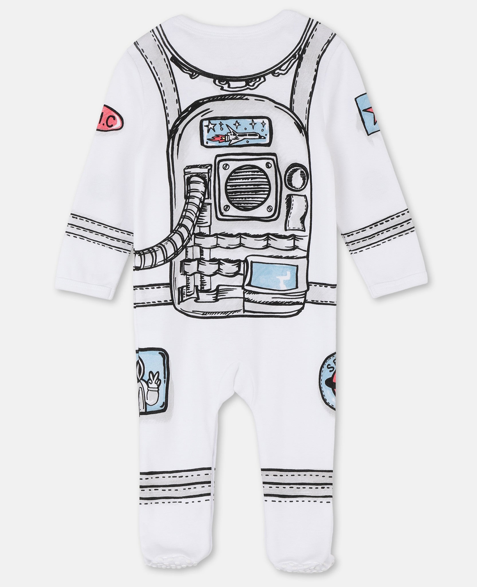 Baby Boys White Printing Cotton Babysuit