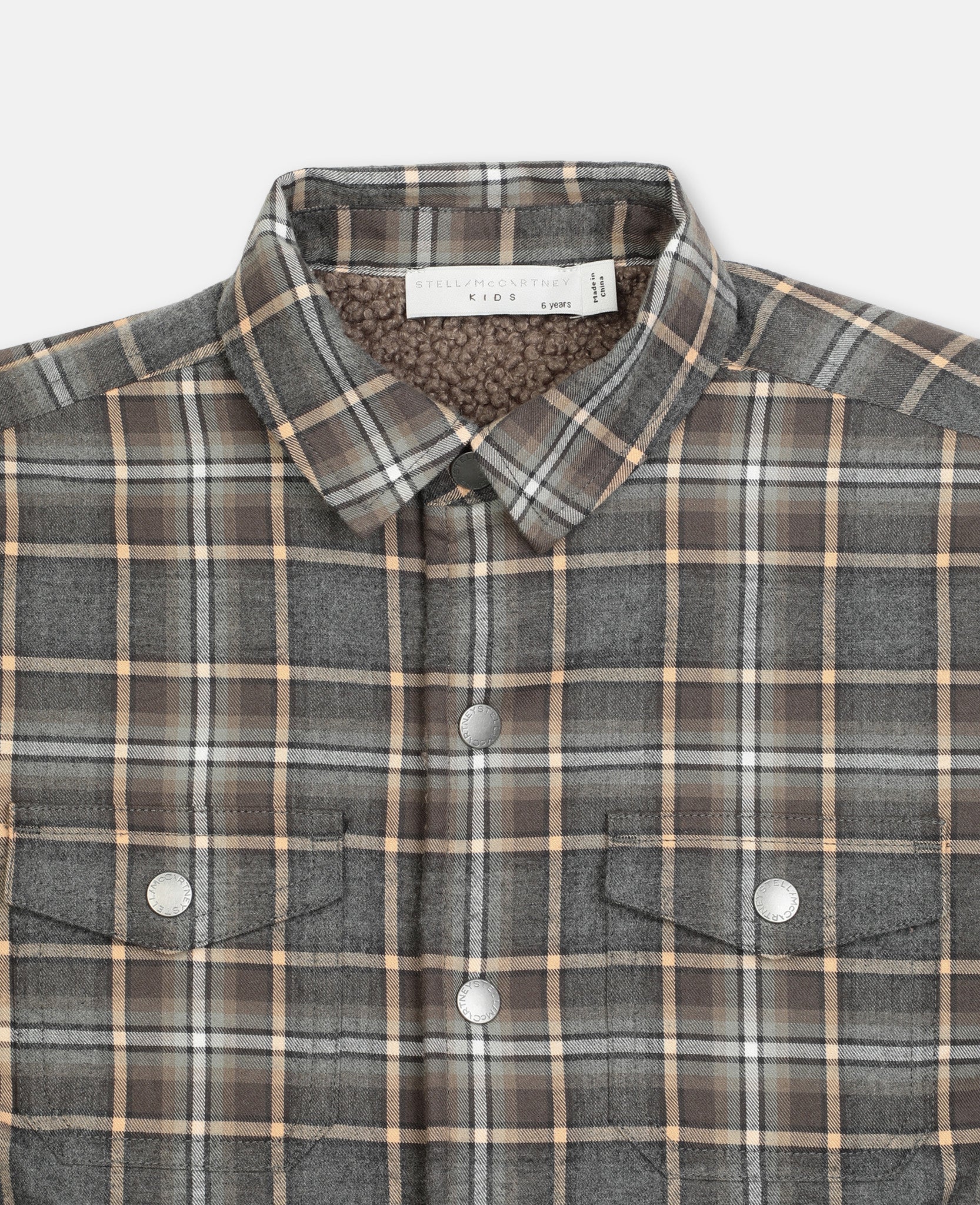 Boys Khaki Check Cotton Shirt