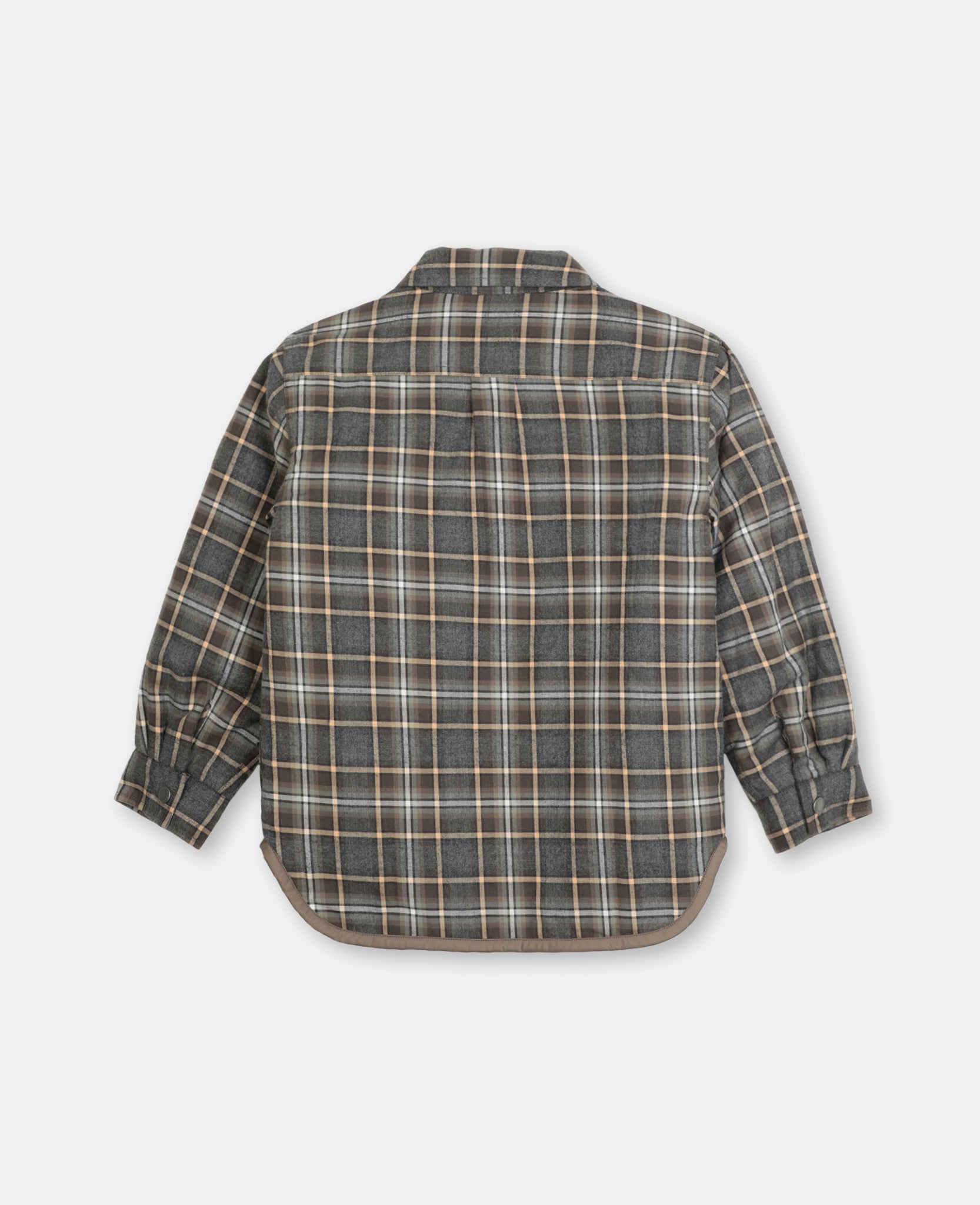 Boys Khaki Check Cotton Shirt