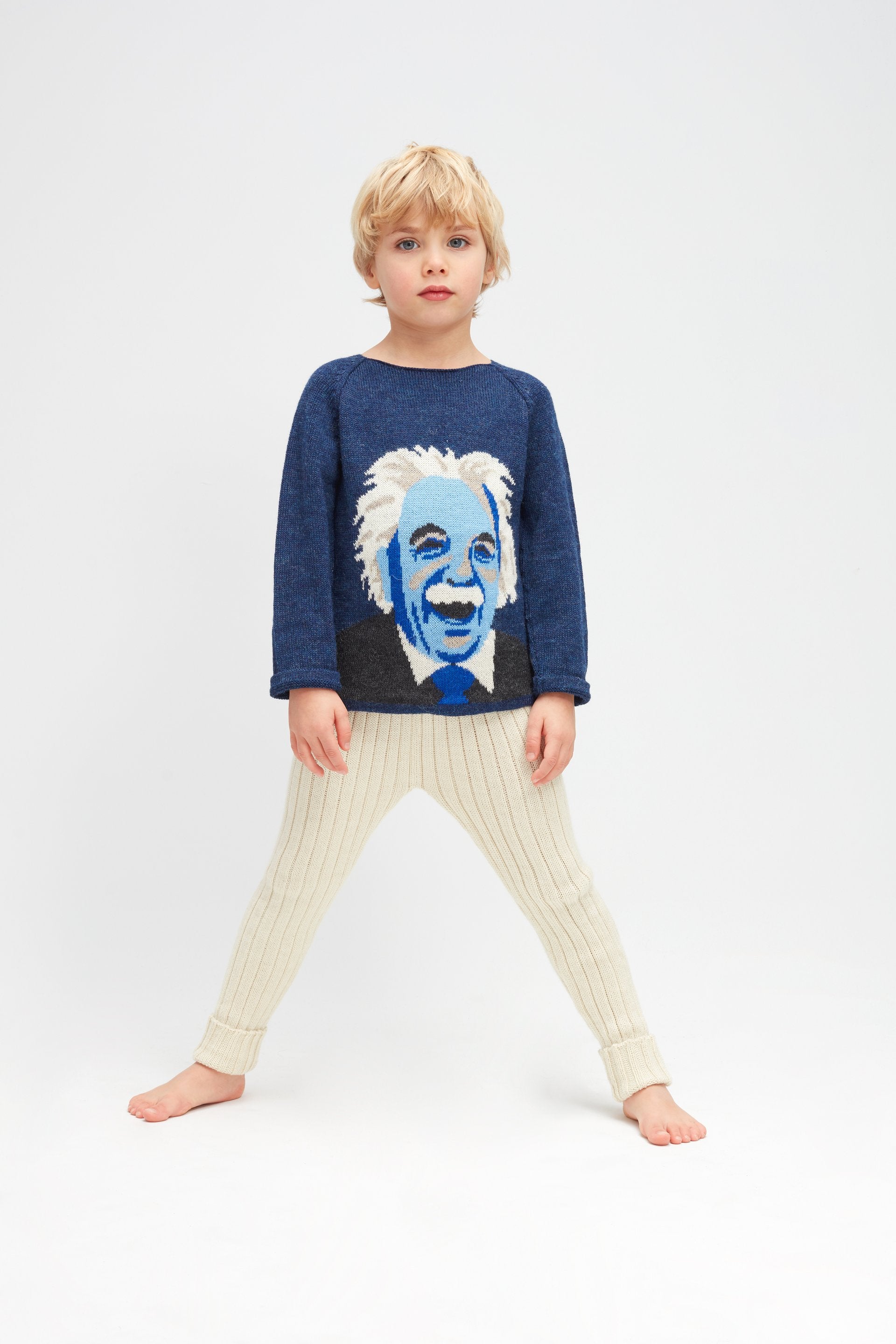 Boys Blue Raglan Alpaca Sweater