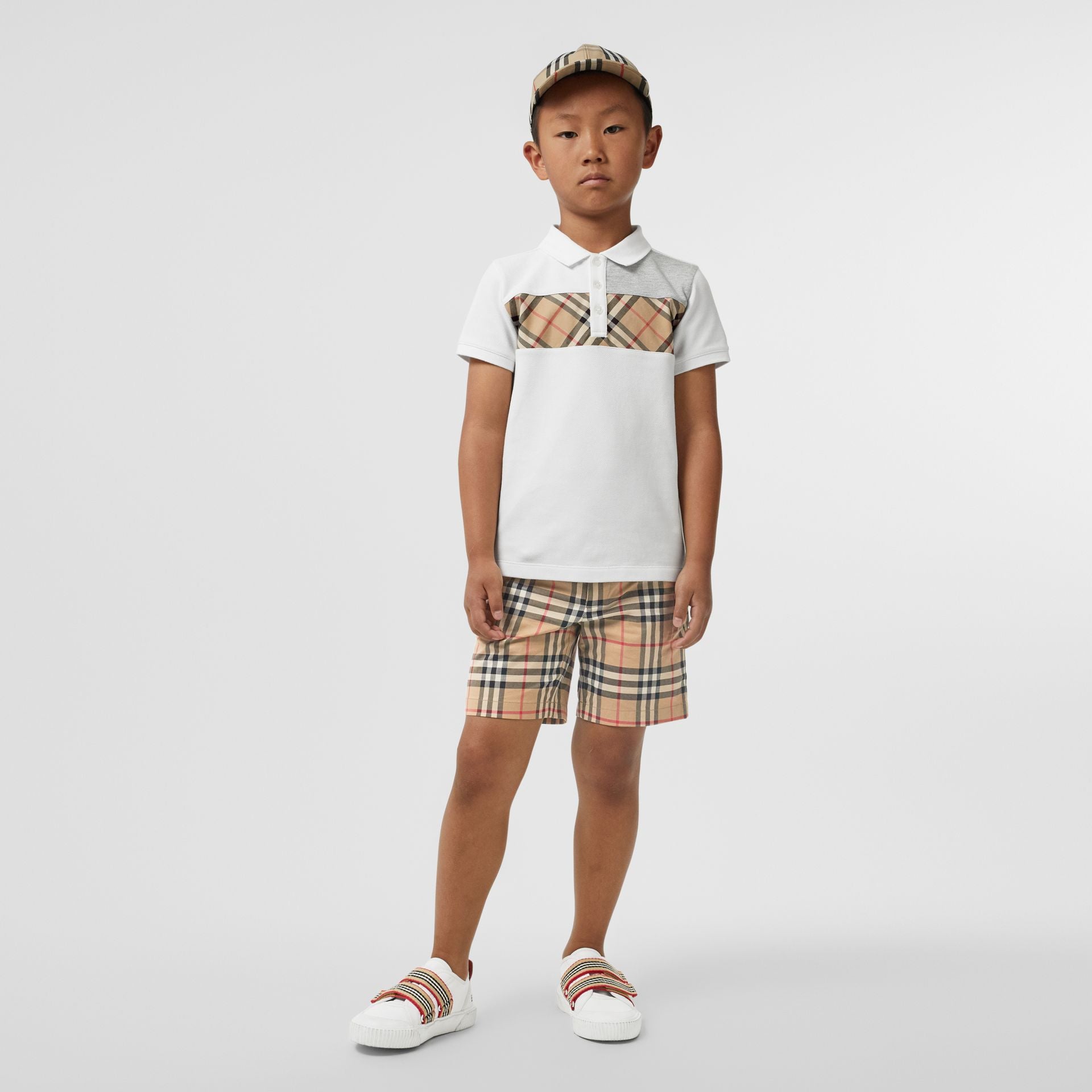 Boys White Cotton Polo Shirt