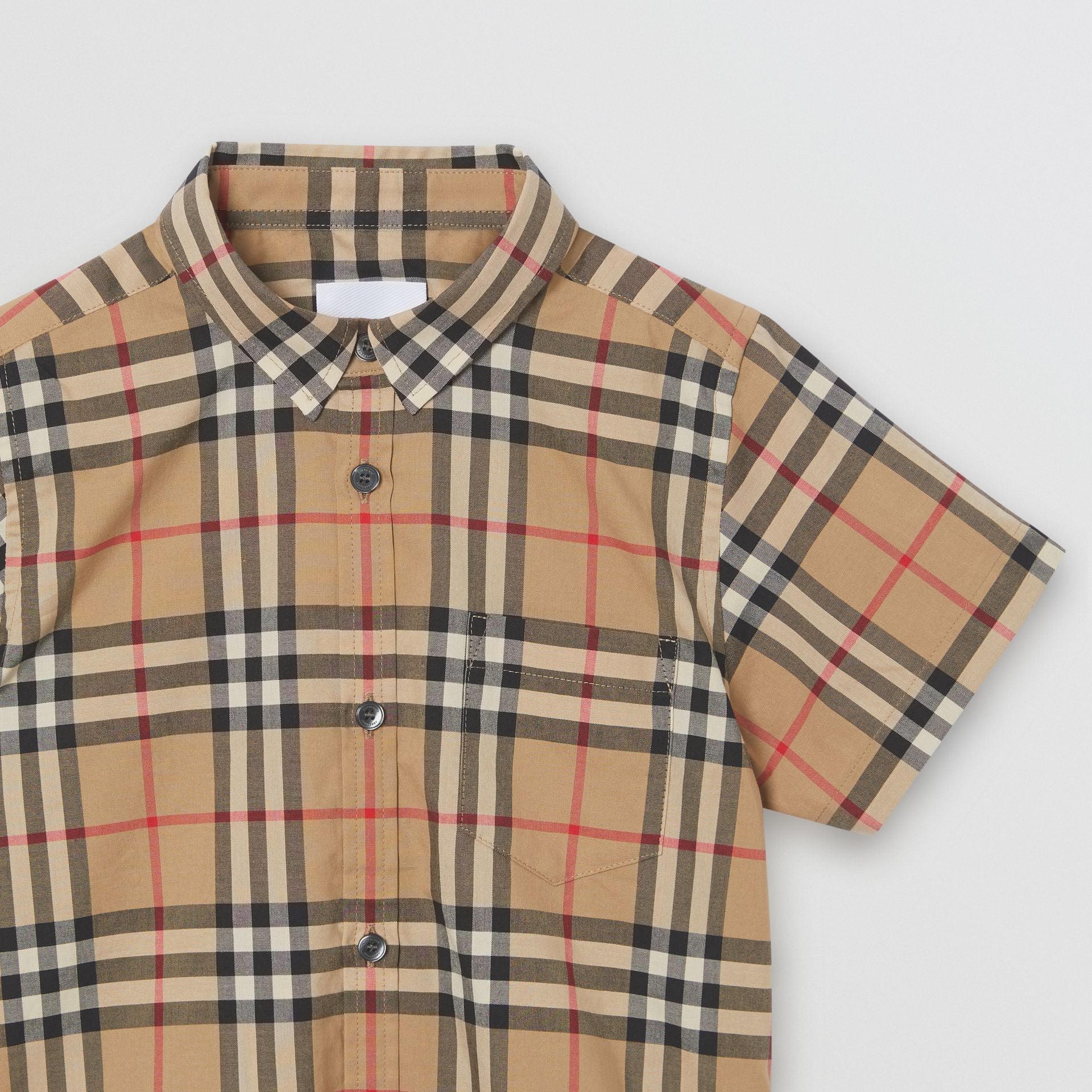 Boys Archive Beige Check Cotton Shirt