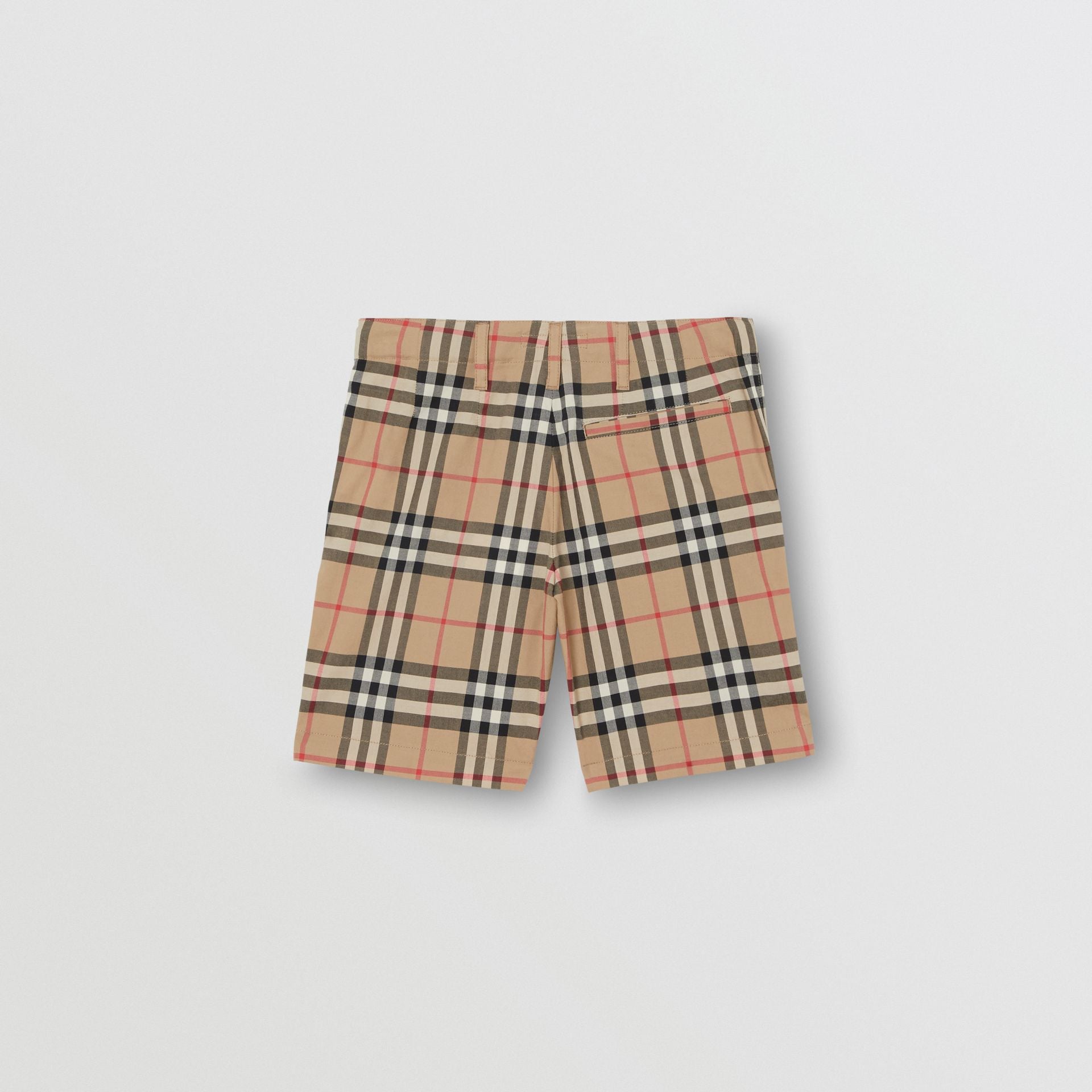 Boys Archive Beige Check Cotton Shorts