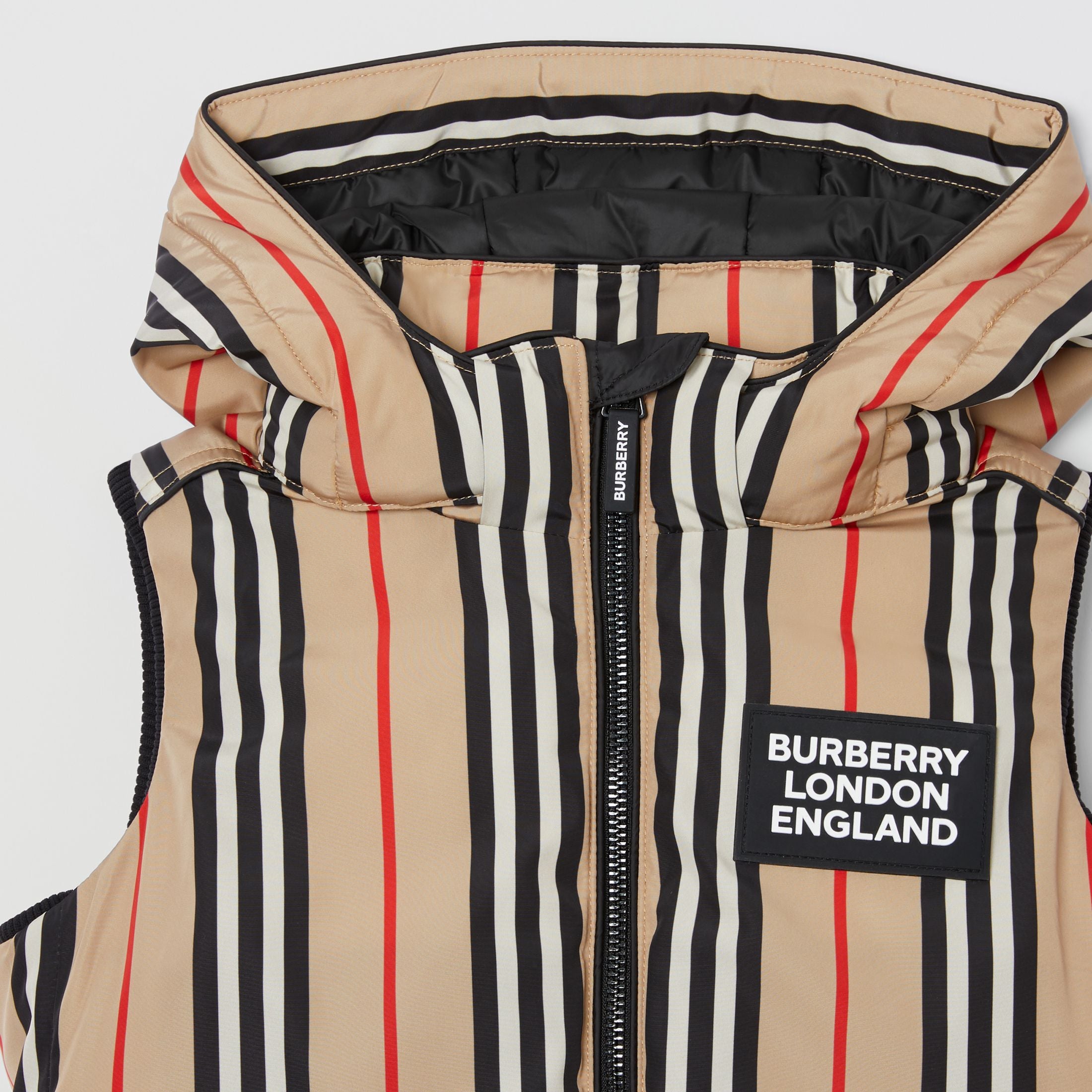 Boys Beige Striped Gilet