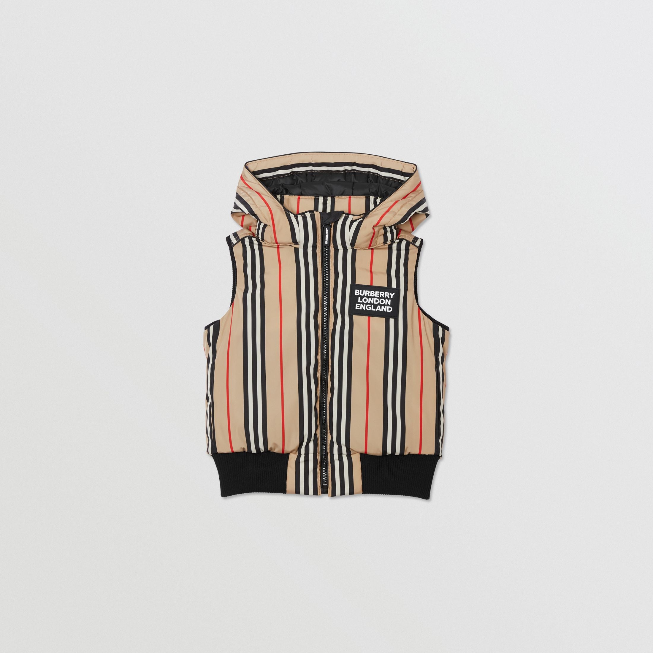 Boys Beige Striped Gilet