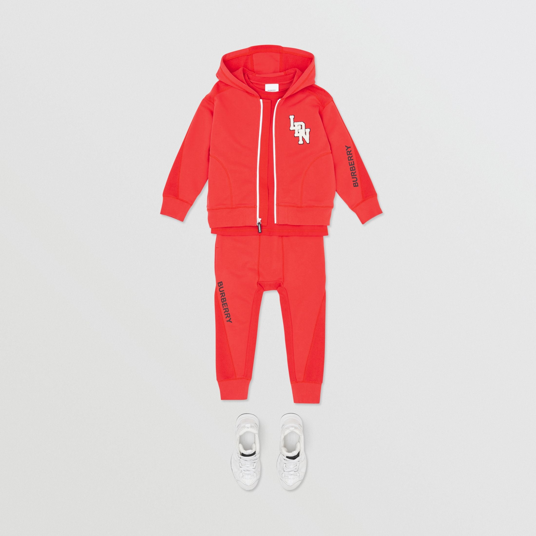 Boys Red Zip Cotton Sweatshirt