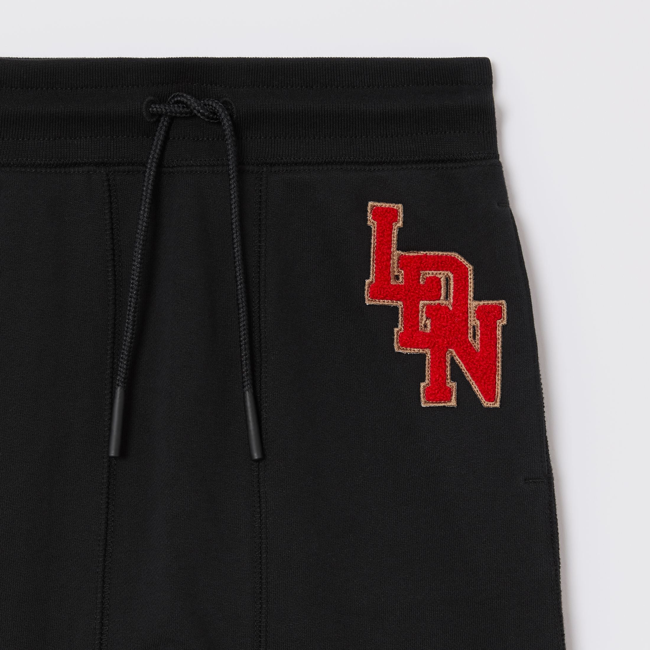 Boys Black Logo Cotton Trousers