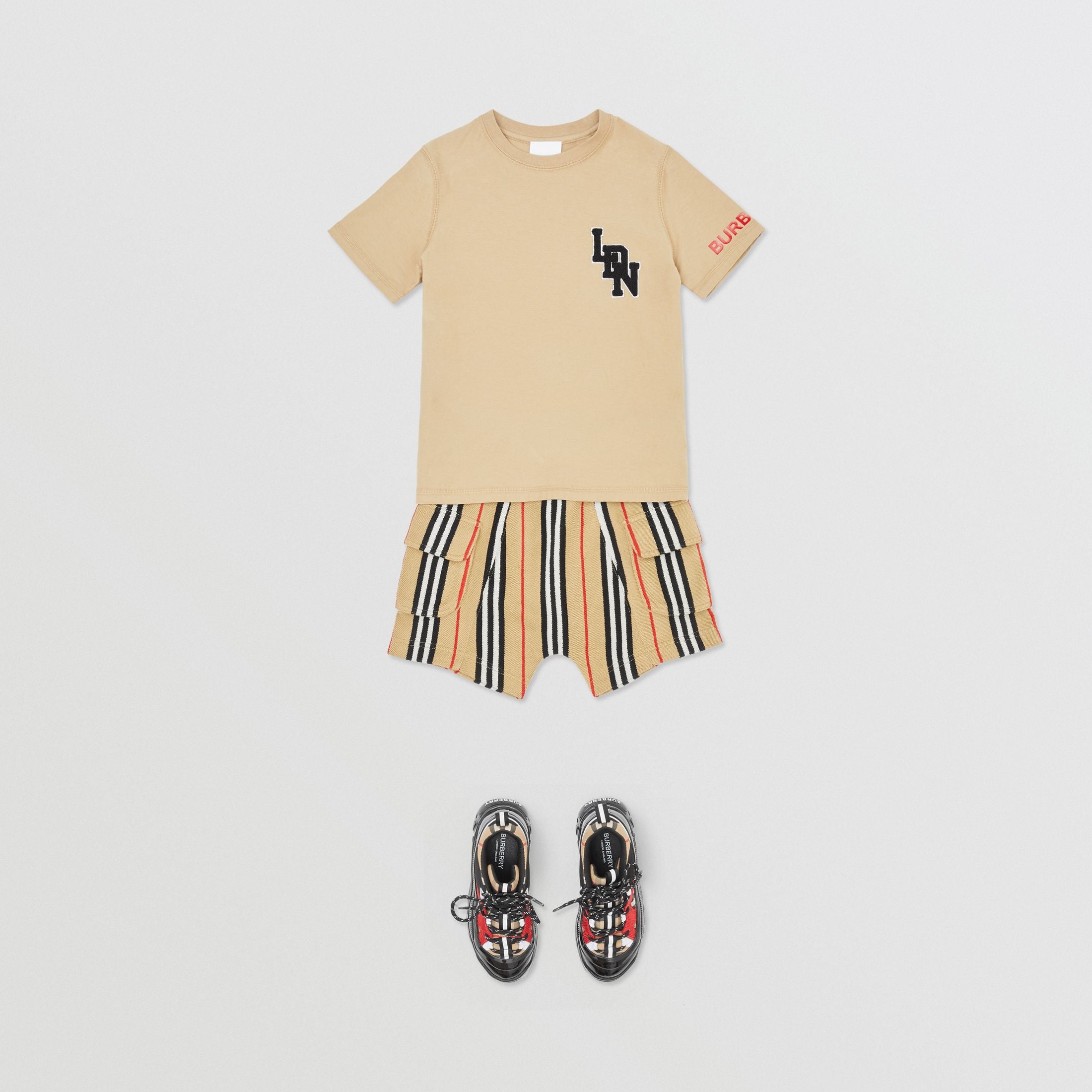 Boys Archive Beige Cotton T-shirt