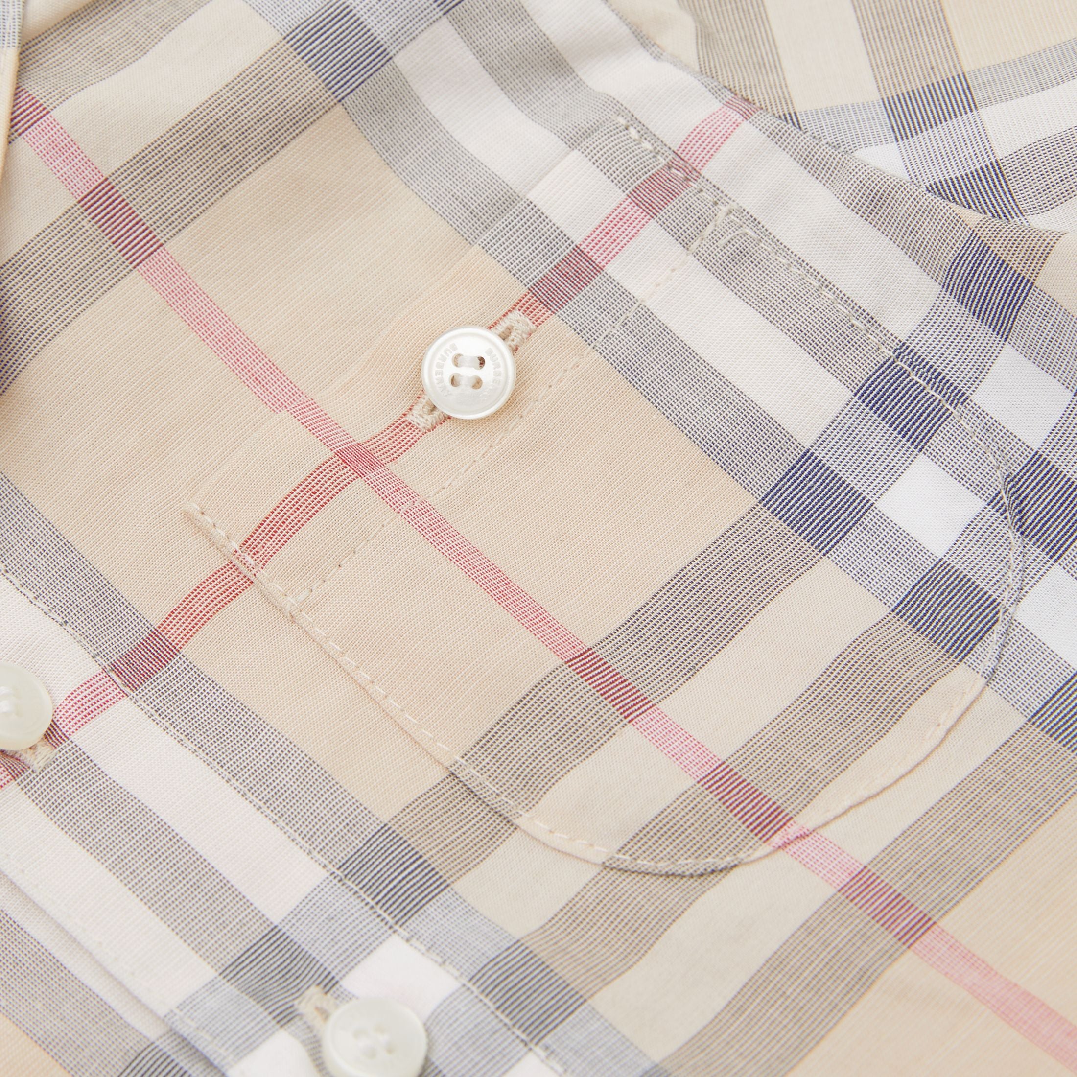 Baby Boys & Girls Beige Check Cotton Shirt