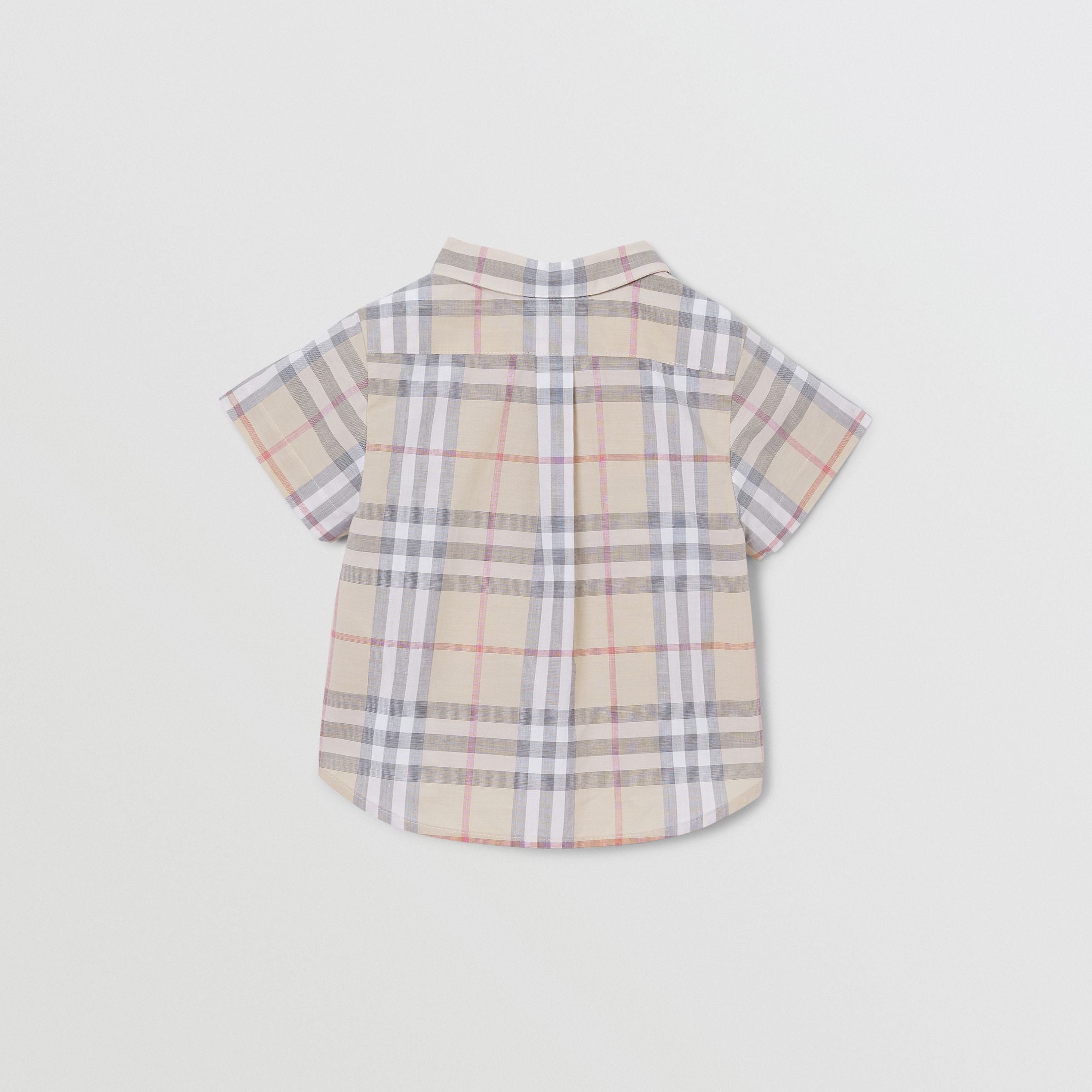 Baby Boys & Girls Beige Check Cotton Shirt