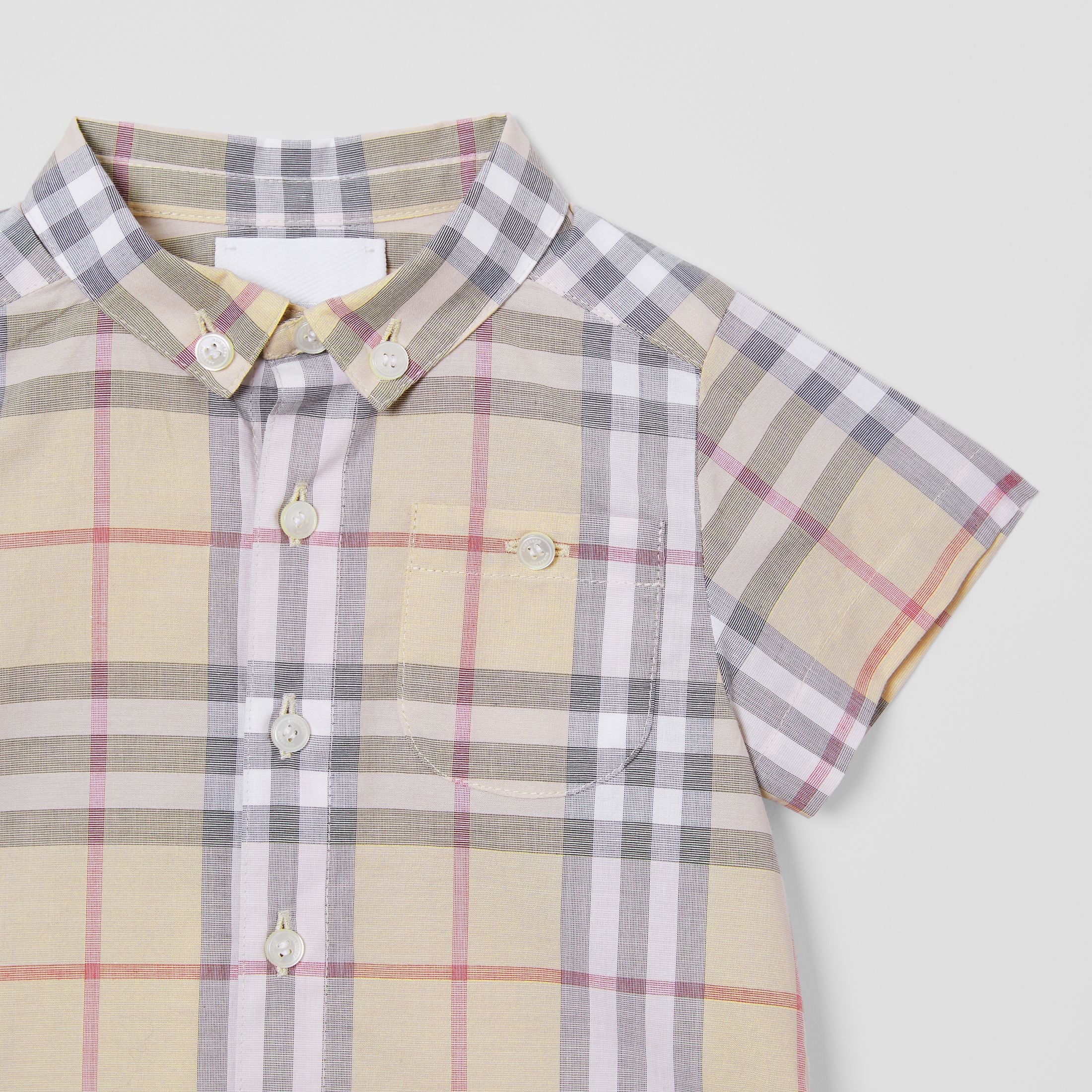 Baby Boys & Girls Beige Check Cotton Shirt