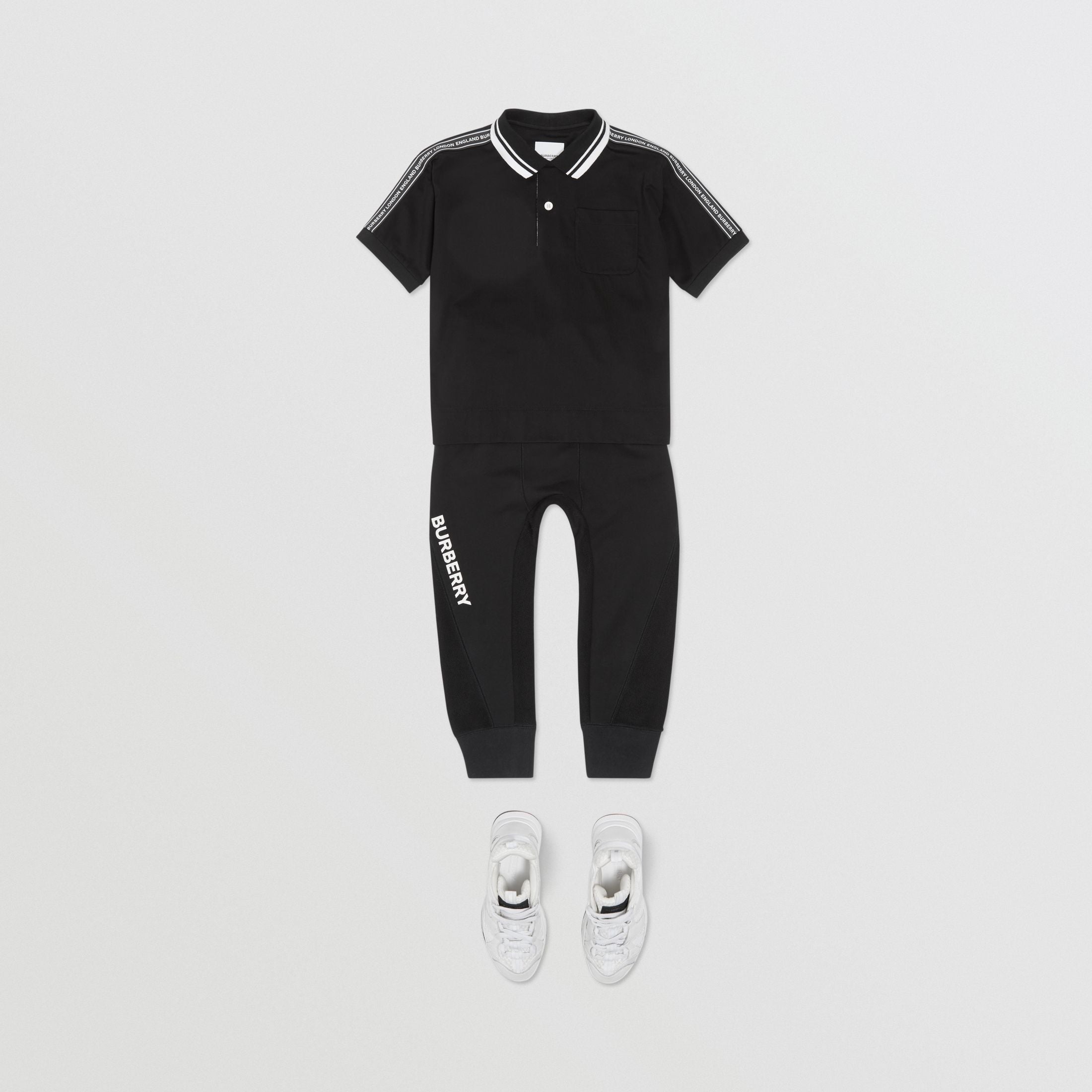 Boys Black Cotton Polo Shirt