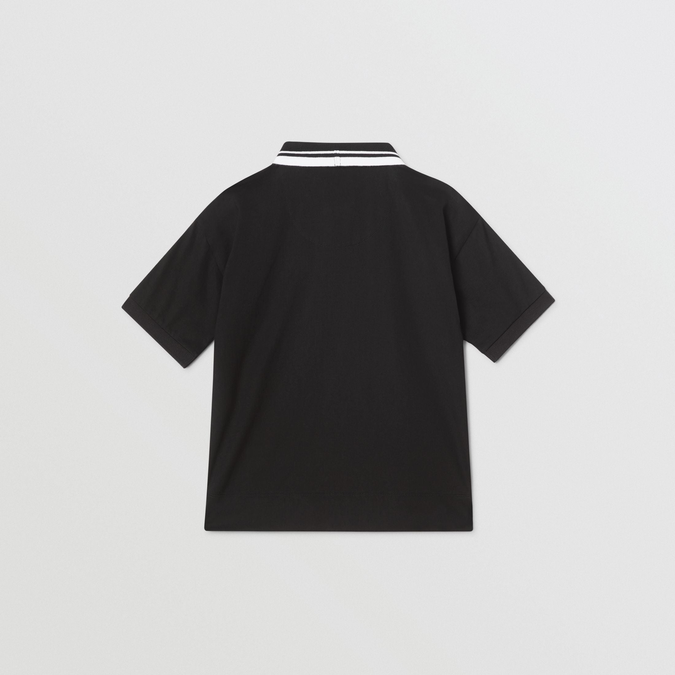 Boys Black Cotton Polo Shirt