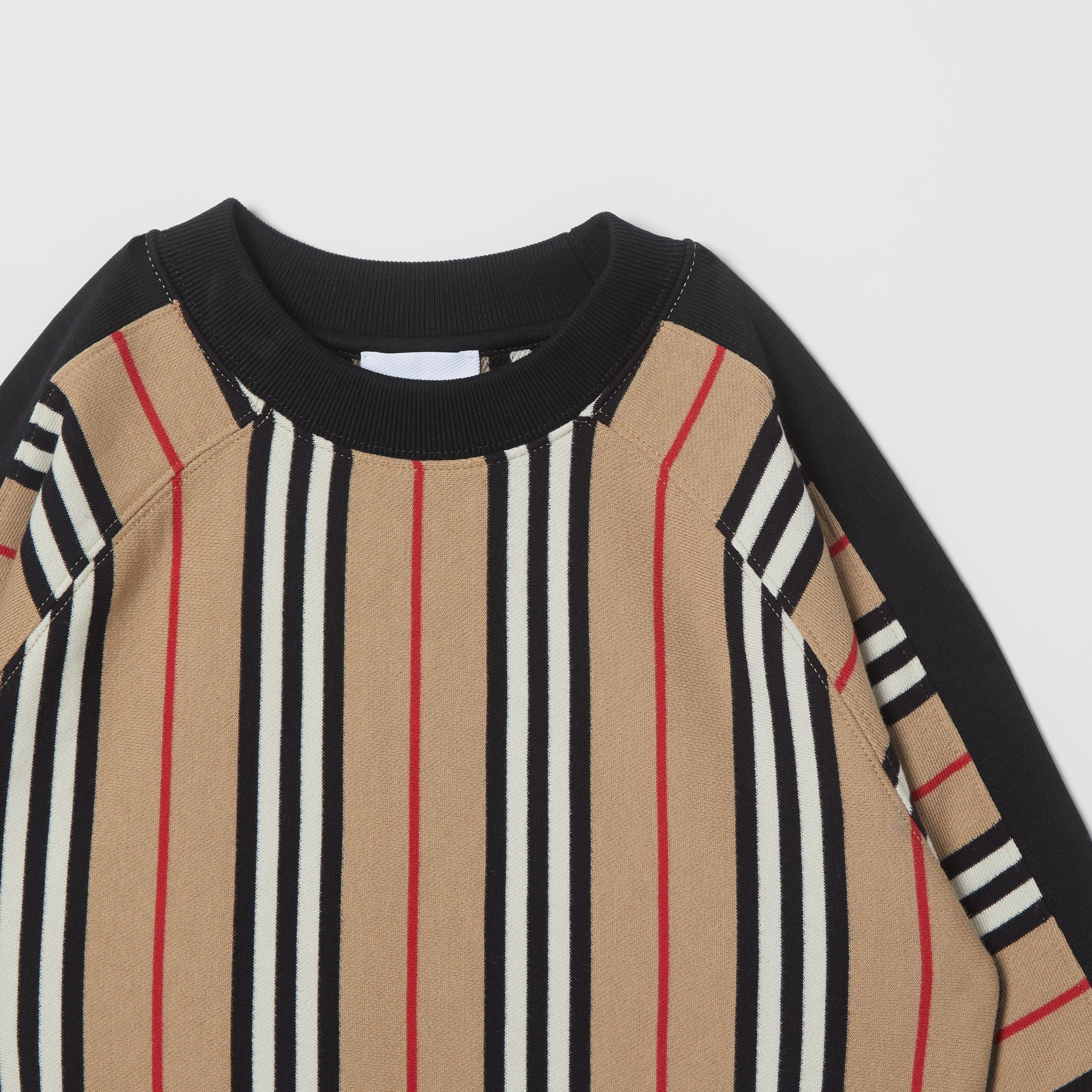 Boys Archive Beige Striped Cotton Sweatshirt