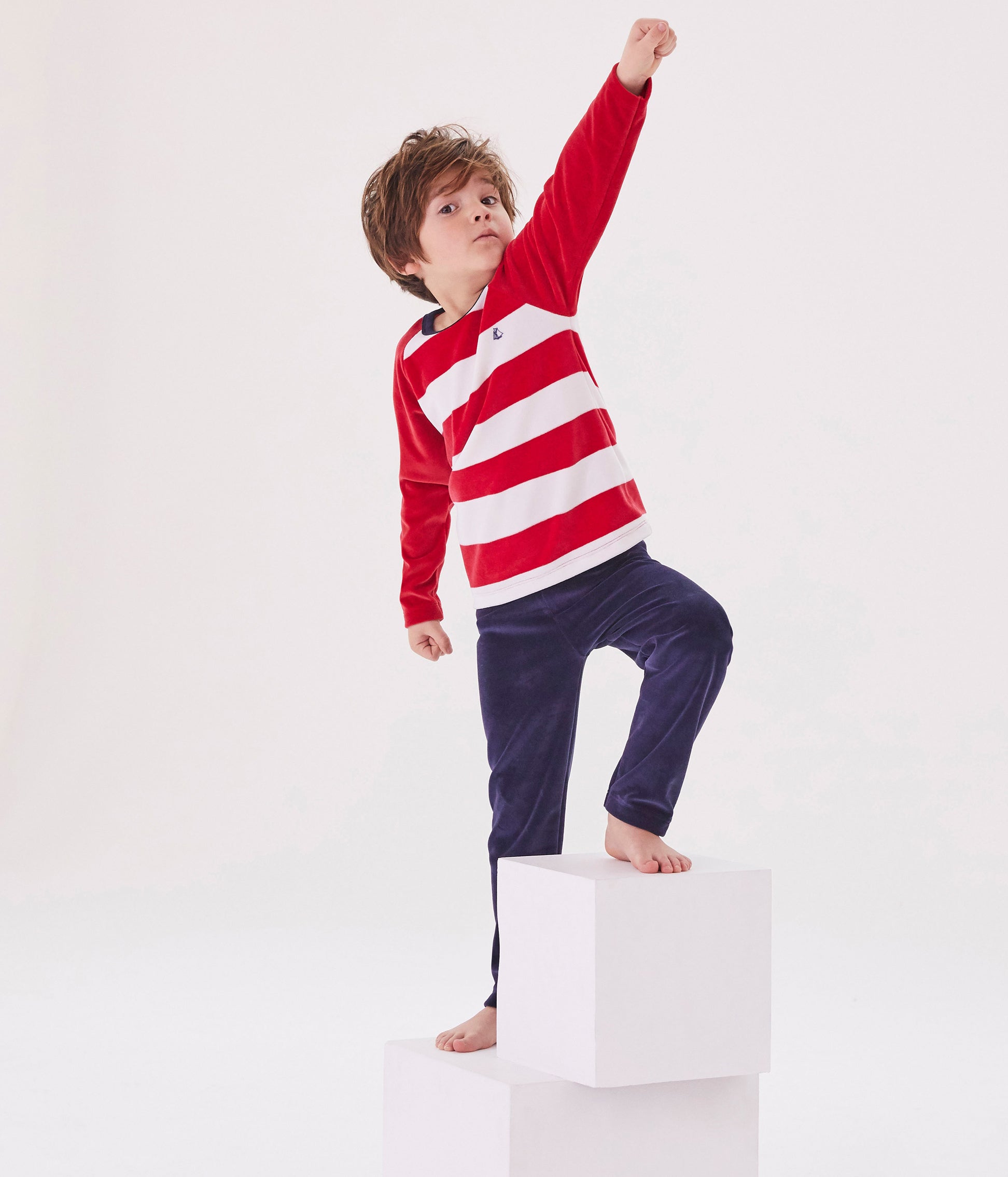 Boys & Girls Red & Navy Cotton Sets